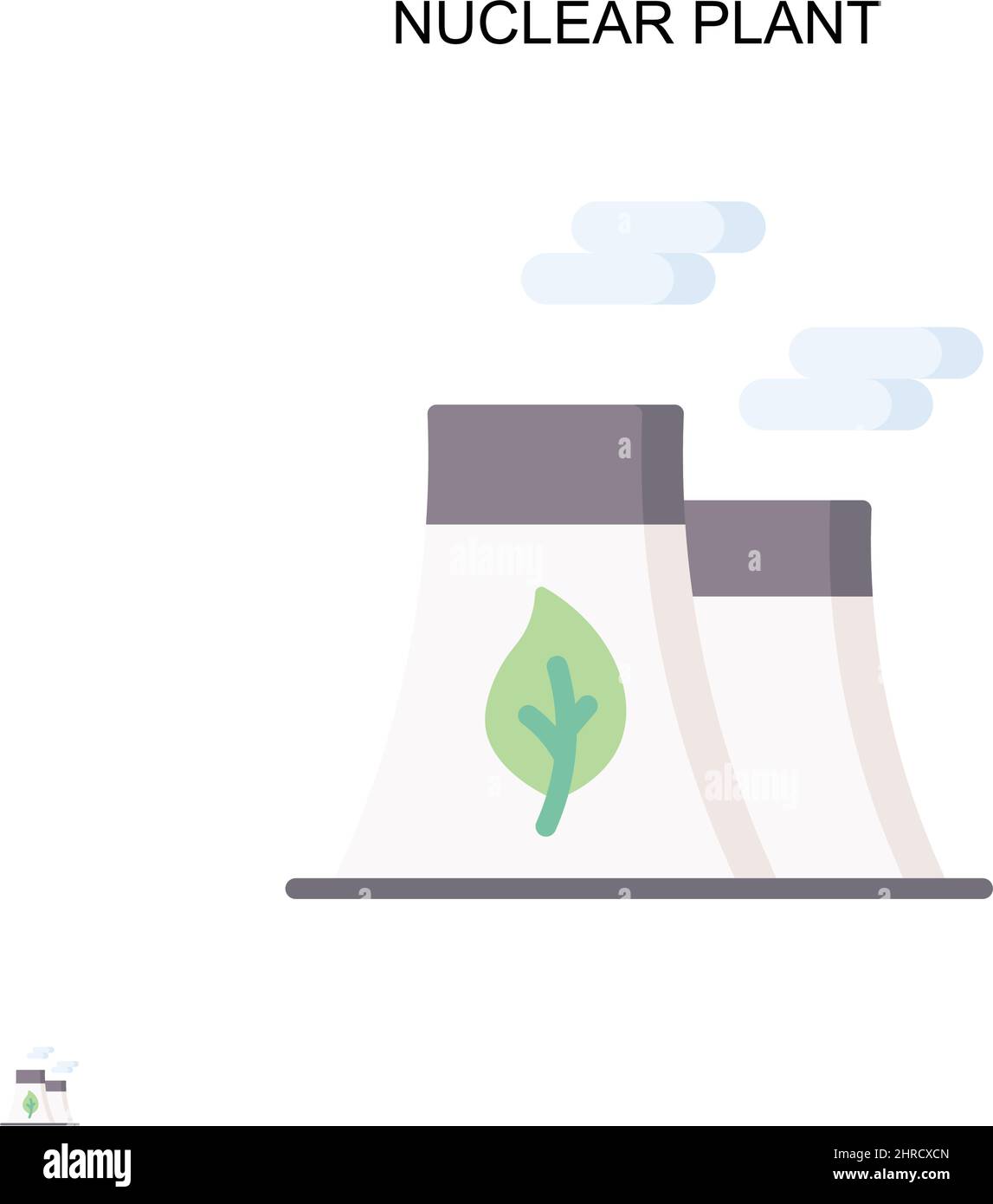 Impianto nucleare semplice vettore icona. Modello di disegno del simbolo di illustrazione per l'elemento dell'interfaccia utente mobile Web. Illustrazione Vettoriale