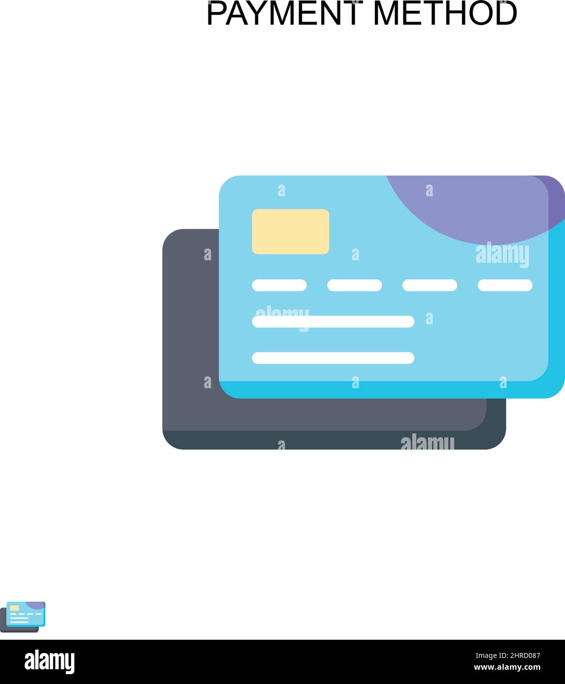 Metodo di pagamento icona vettore semplice. Modello di disegno del simbolo di illustrazione per l'elemento dell'interfaccia utente mobile Web. Illustrazione Vettoriale