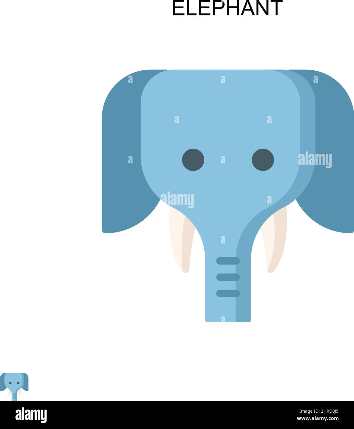 Elephant semplice vettore icona. Modello di disegno del simbolo di illustrazione per l'elemento dell'interfaccia utente mobile Web. Illustrazione Vettoriale