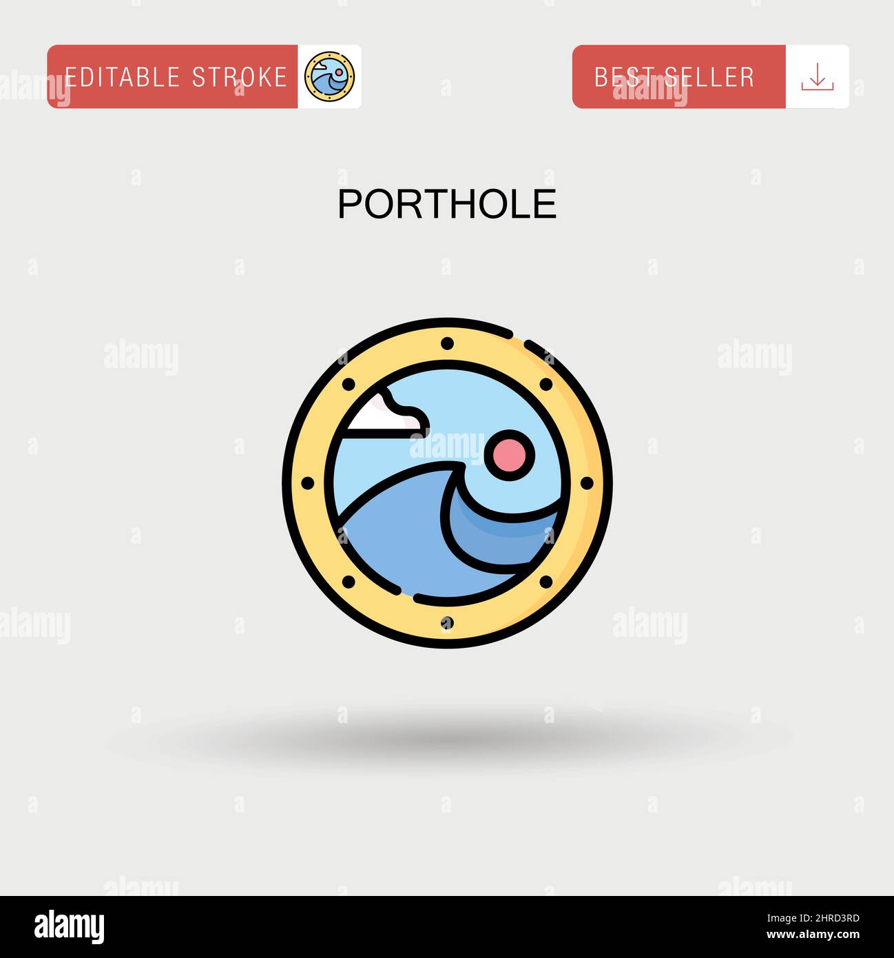Icona vettore semplice Porthole. Illustrazione Vettoriale