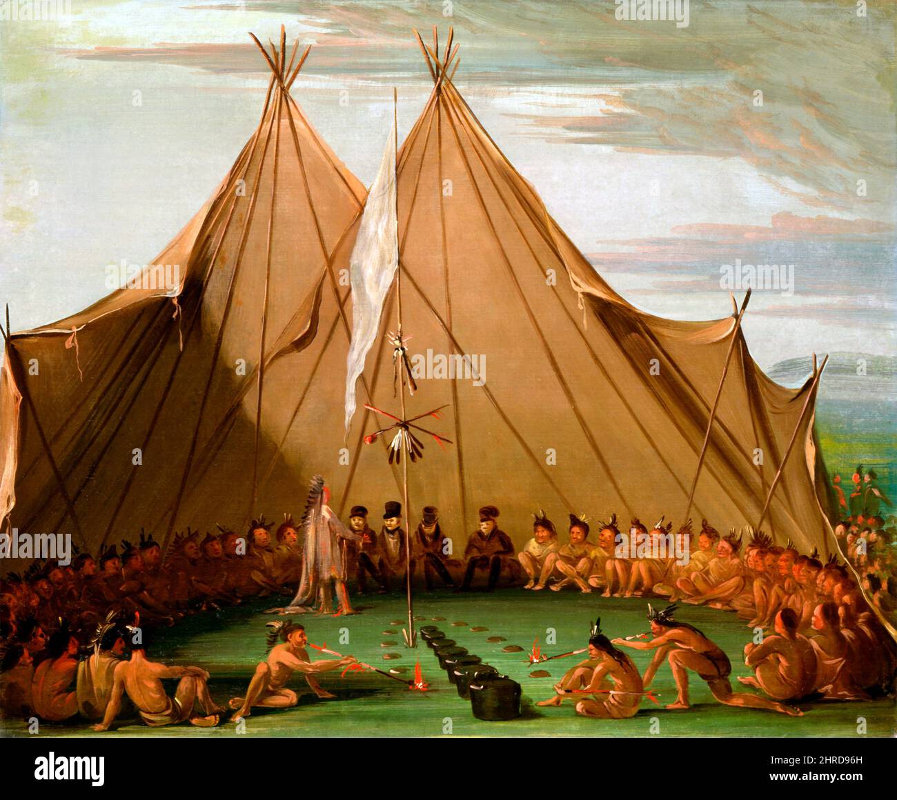 Sioux Dog Festa di George Catlin (1796-1872), olio su tela, 1832-37 Foto Stock