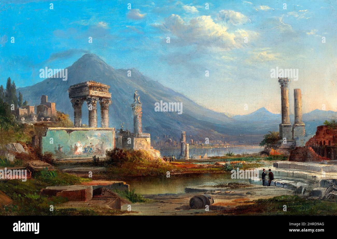 Vesuvio e Pompei dell'artista americano Robert Seldon Duncanson (1821-1872), olio su tela, 1870 Foto Stock