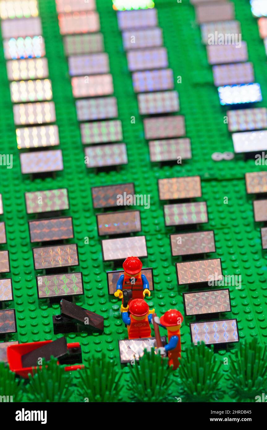 Lego pannello fotovoltaico Foto Stock