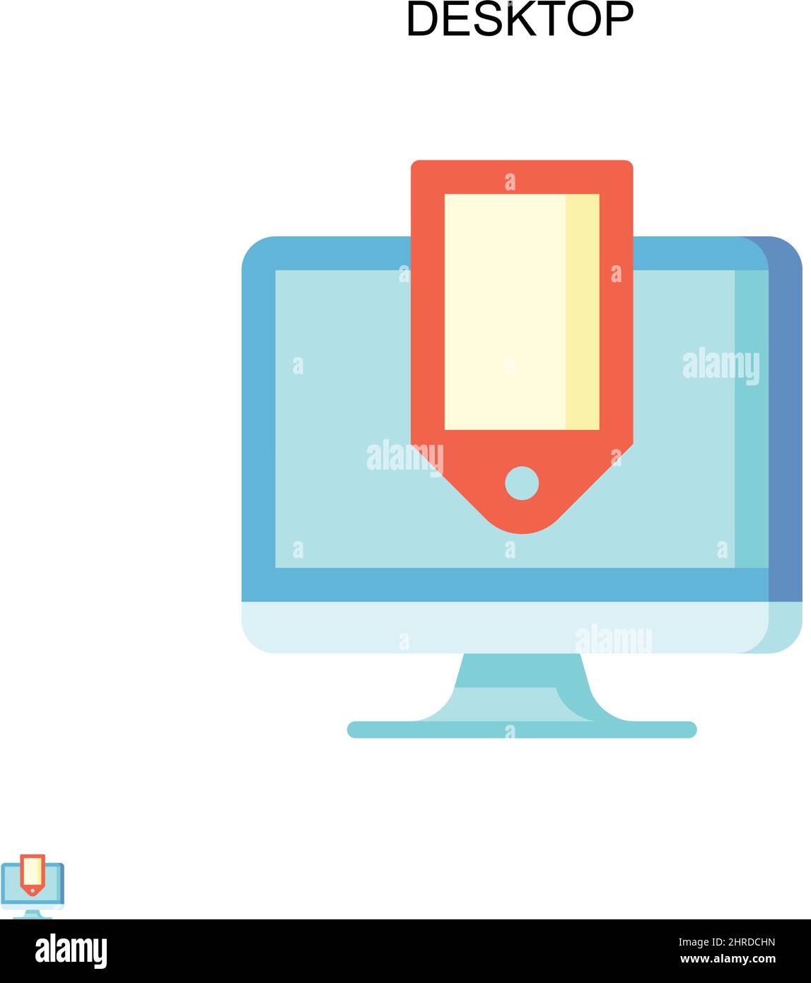 Icona vettore semplice del desktop. Modello di disegno del simbolo di illustrazione per l'elemento dell'interfaccia utente mobile Web. Illustrazione Vettoriale