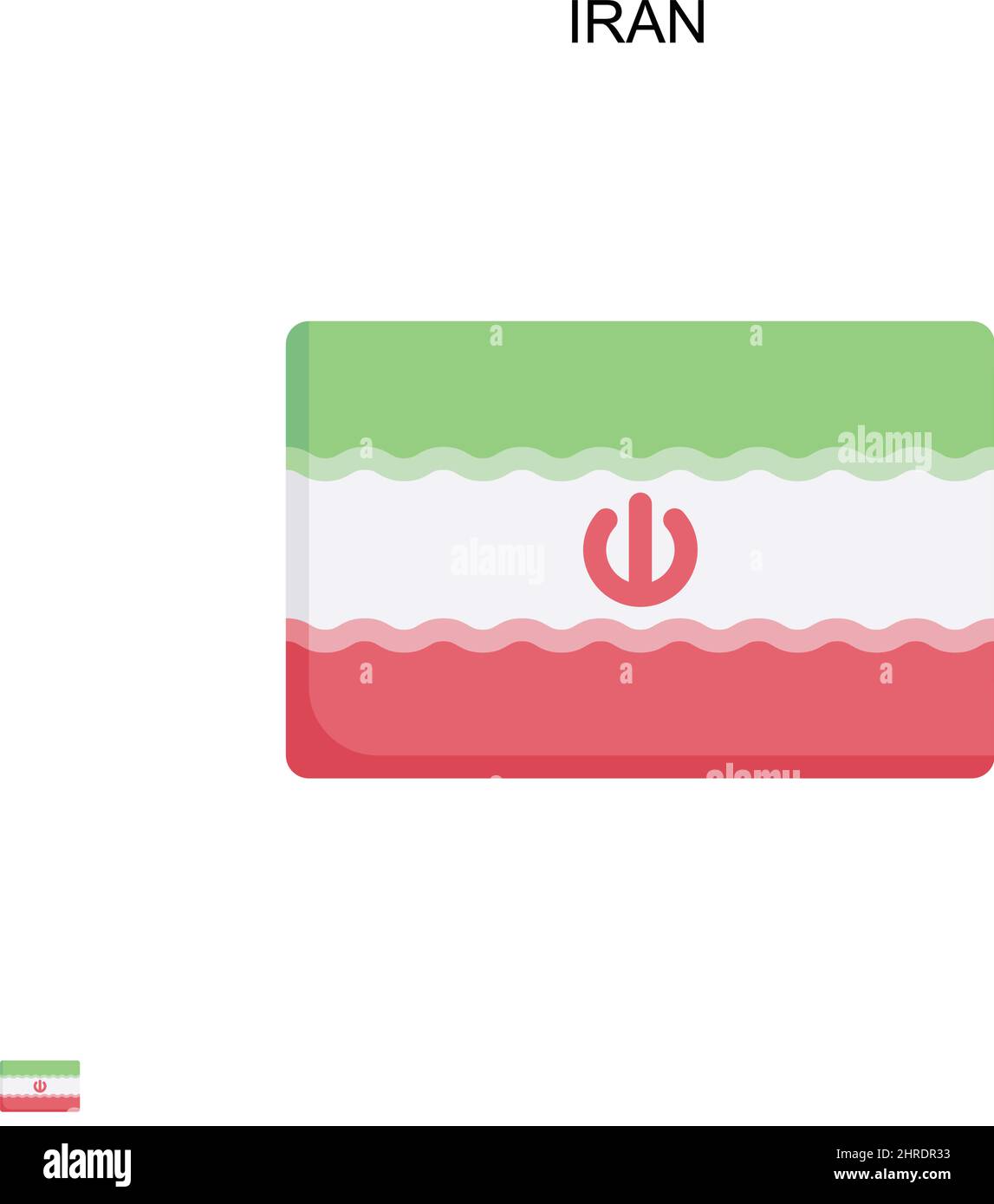 Iran semplice vettore icona. Modello di disegno del simbolo di illustrazione per l'elemento dell'interfaccia utente mobile Web. Illustrazione Vettoriale