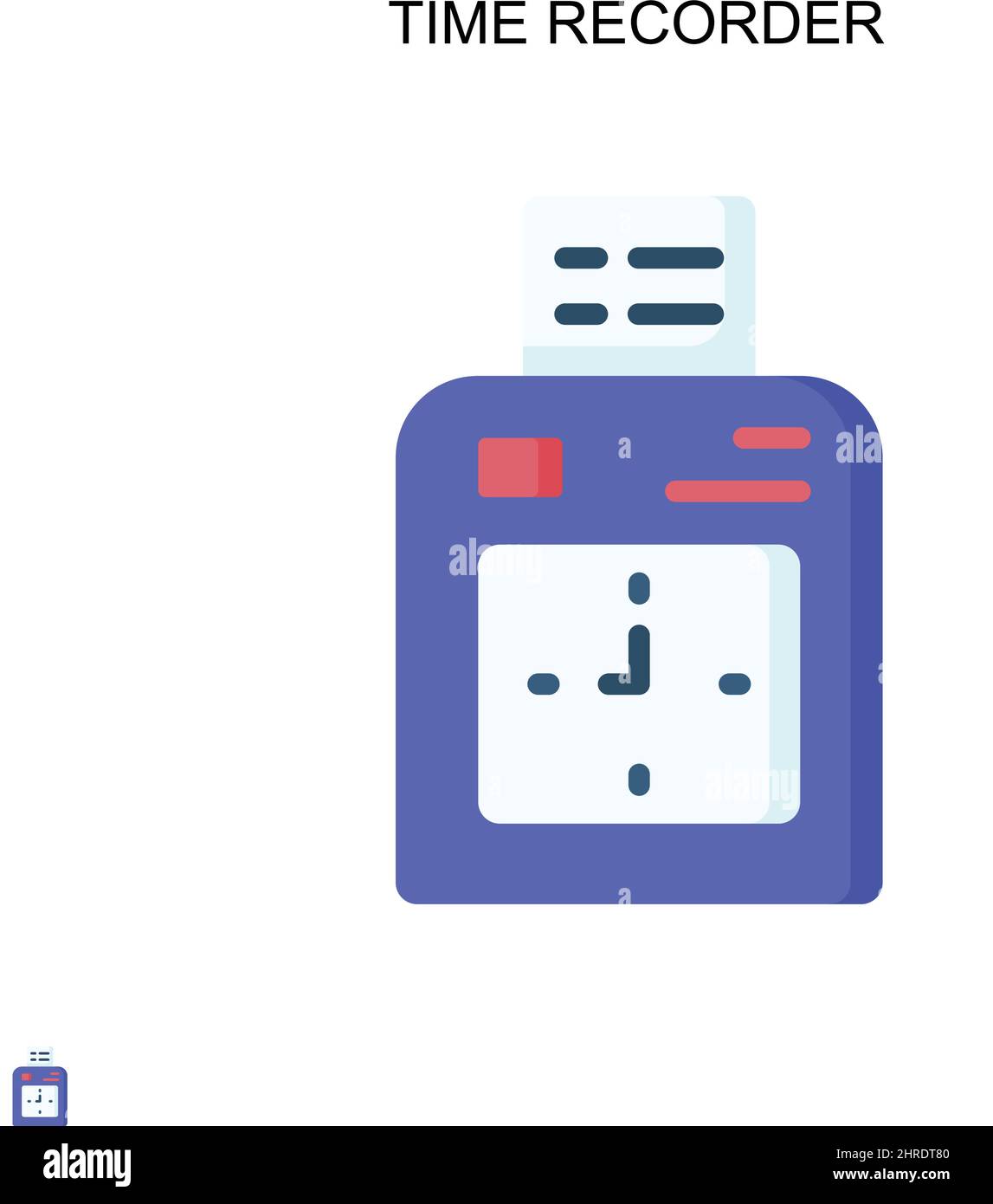 Icona vettore semplice registratore di tempo. Modello di disegno del simbolo di illustrazione per l'elemento dell'interfaccia utente mobile Web. Illustrazione Vettoriale