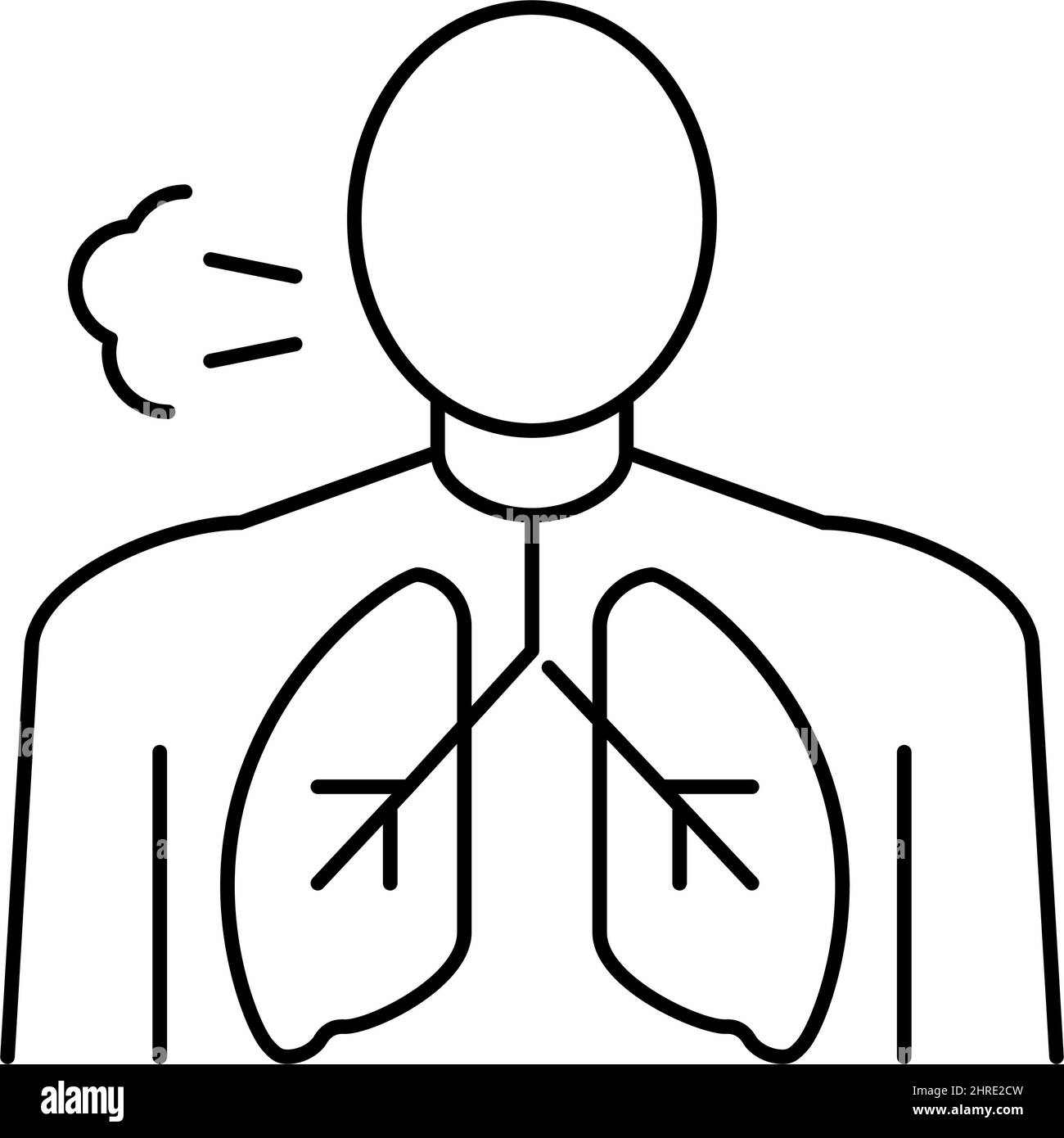 illustrazione vettoriale dell'icona della linea di respirazione Illustrazione Vettoriale