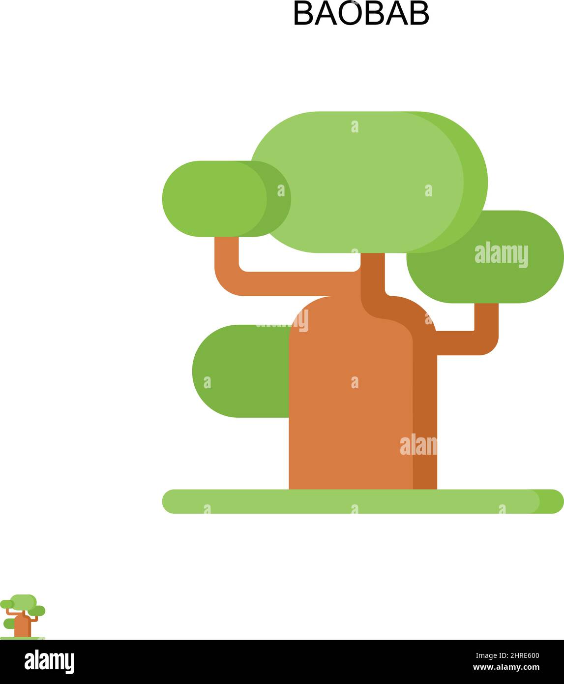 Baobab semplice vettore icona. Modello di disegno del simbolo di illustrazione per l'elemento dell'interfaccia utente mobile Web. Illustrazione Vettoriale