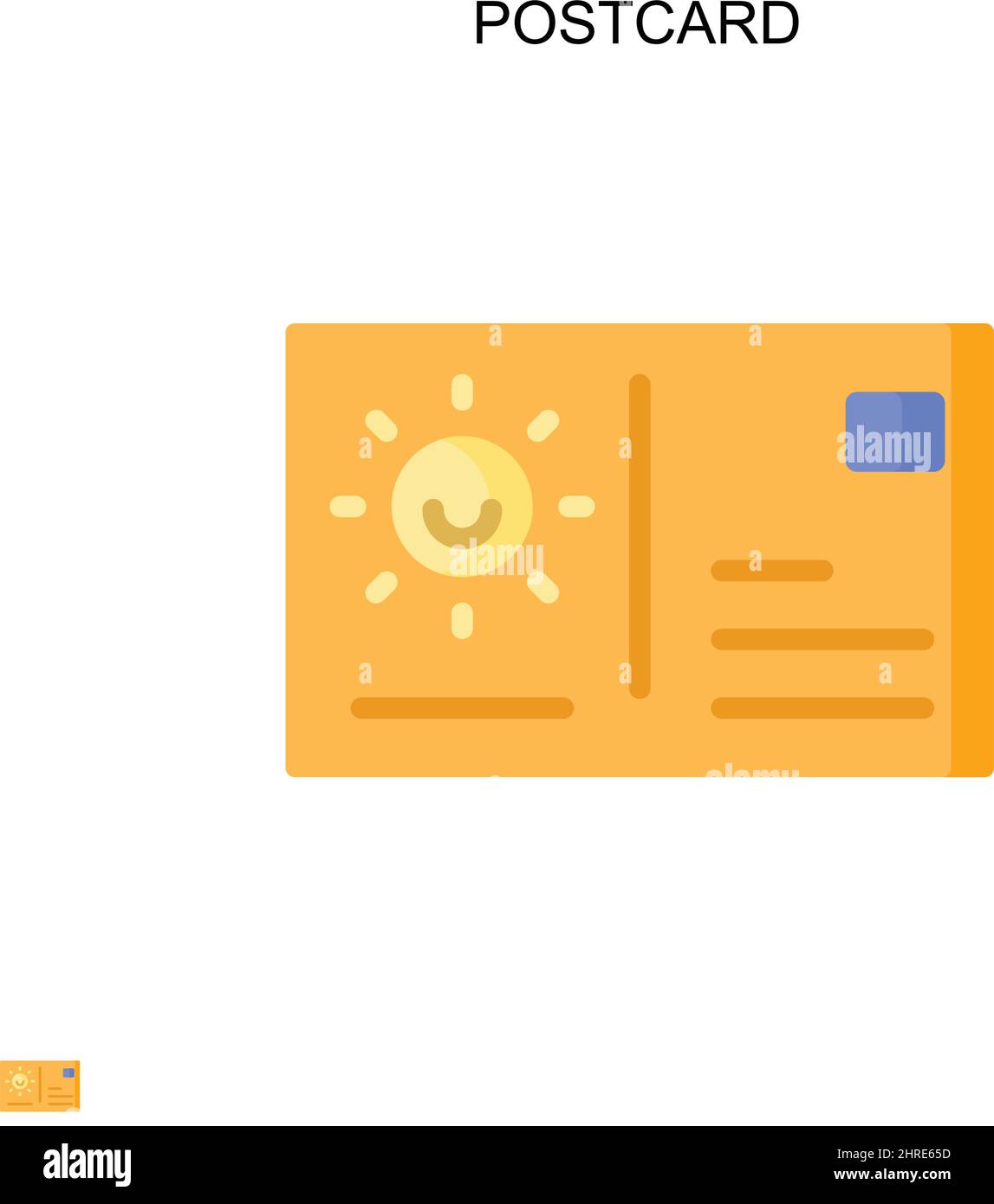 Icona vettore semplice cartolina. Modello di disegno del simbolo di illustrazione per l'elemento dell'interfaccia utente mobile Web. Illustrazione Vettoriale