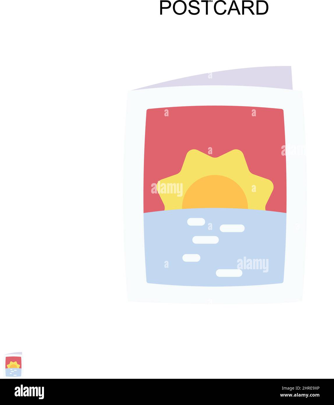 Icona vettore semplice cartolina. Modello di disegno del simbolo di illustrazione per l'elemento dell'interfaccia utente mobile Web. Illustrazione Vettoriale