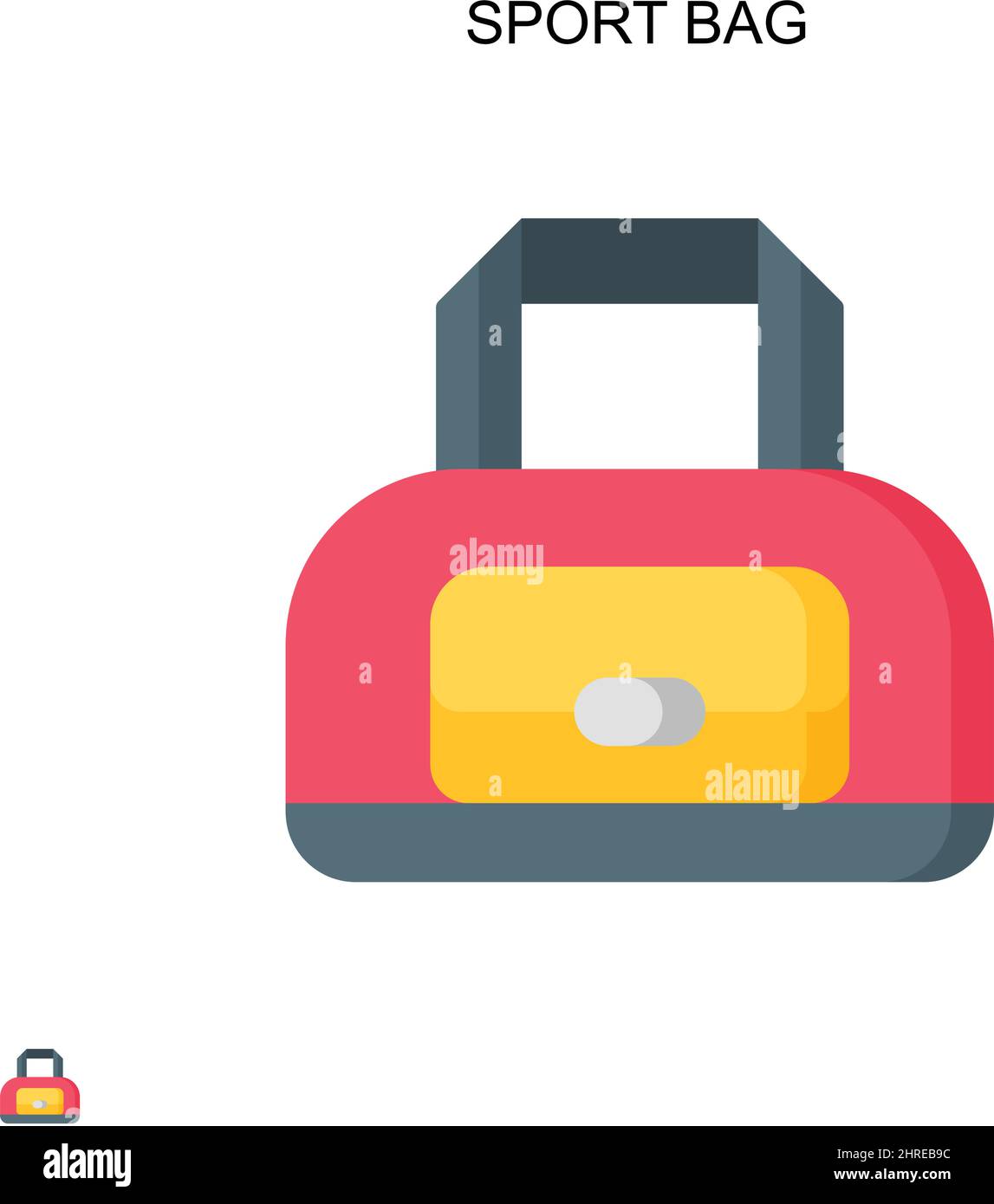 Borsa sportiva semplice icona vettoriale. Modello di disegno del simbolo di illustrazione per l'elemento dell'interfaccia utente mobile Web. Illustrazione Vettoriale