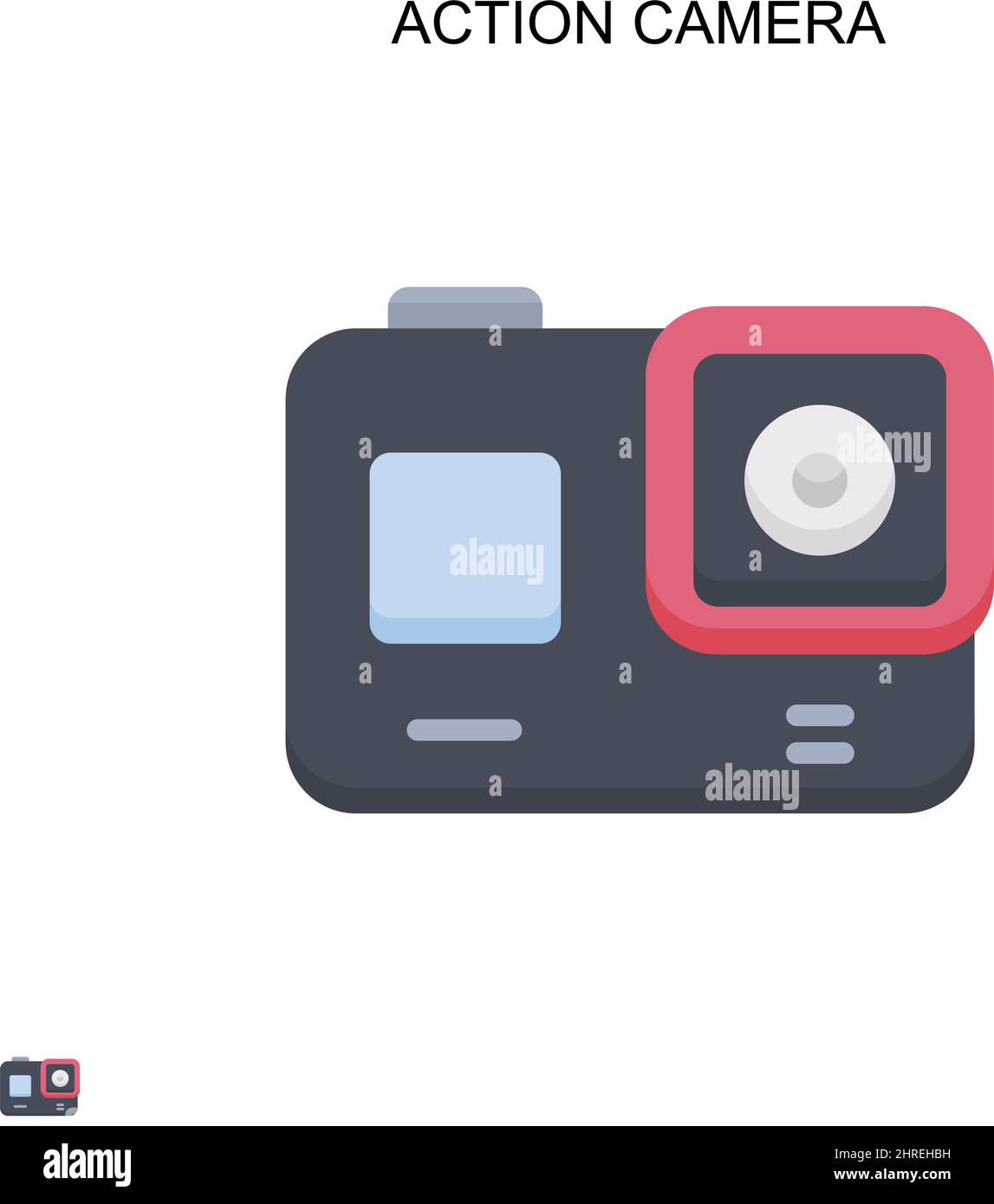 Action camera semplice icona vettoriale. Modello di disegno del simbolo di illustrazione per l'elemento dell'interfaccia utente mobile Web. Illustrazione Vettoriale