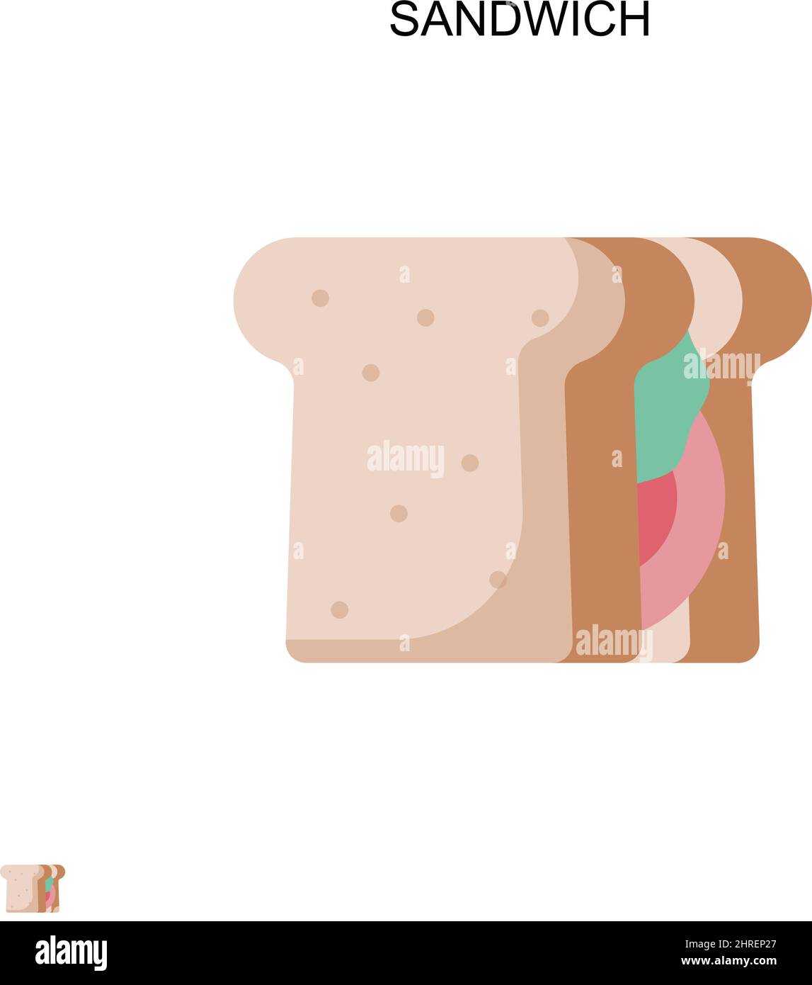 Icona del vettore semplice sandwich. Modello di disegno del simbolo di illustrazione per l'elemento dell'interfaccia utente mobile Web. Illustrazione Vettoriale