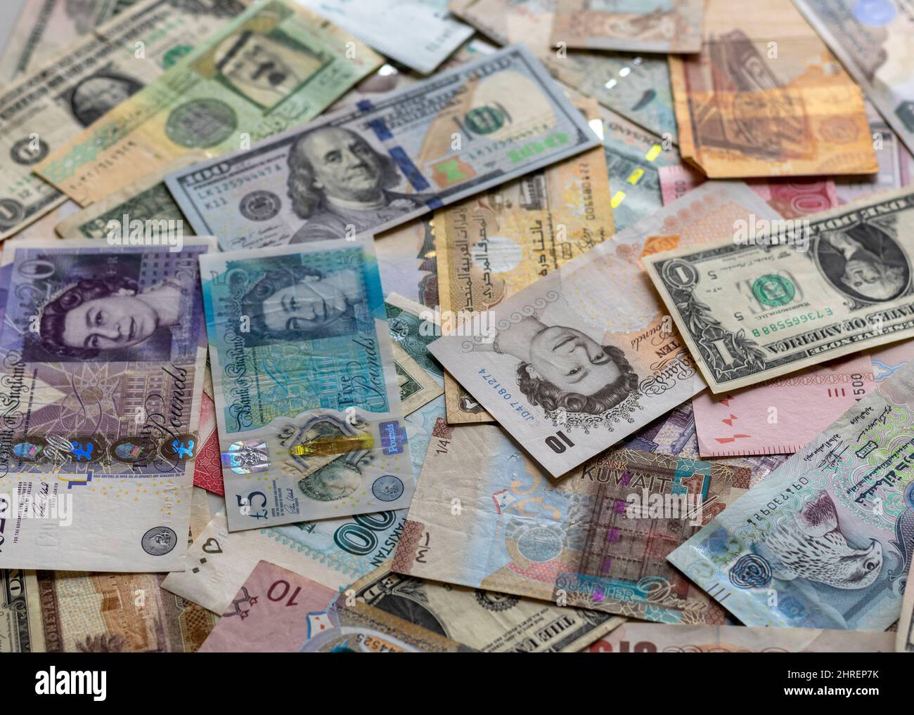 Banconote da diversi paesi Foto Stock