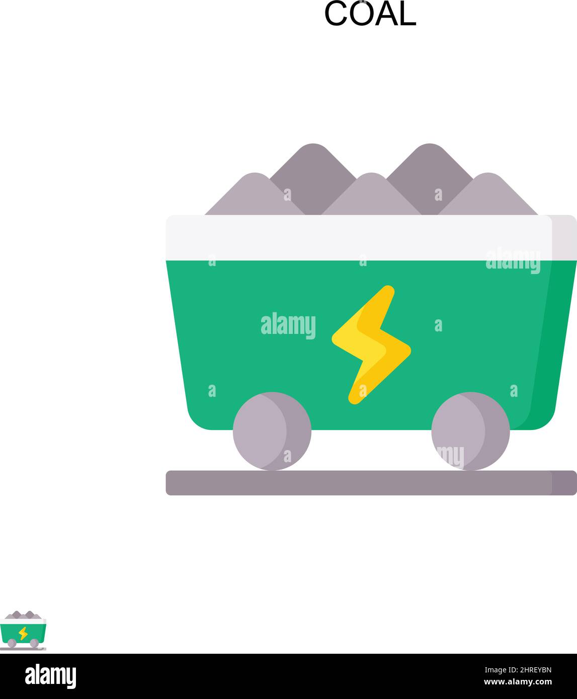 Icona vettore carbone semplice. Modello di disegno del simbolo di illustrazione per l'elemento dell'interfaccia utente mobile Web. Illustrazione Vettoriale