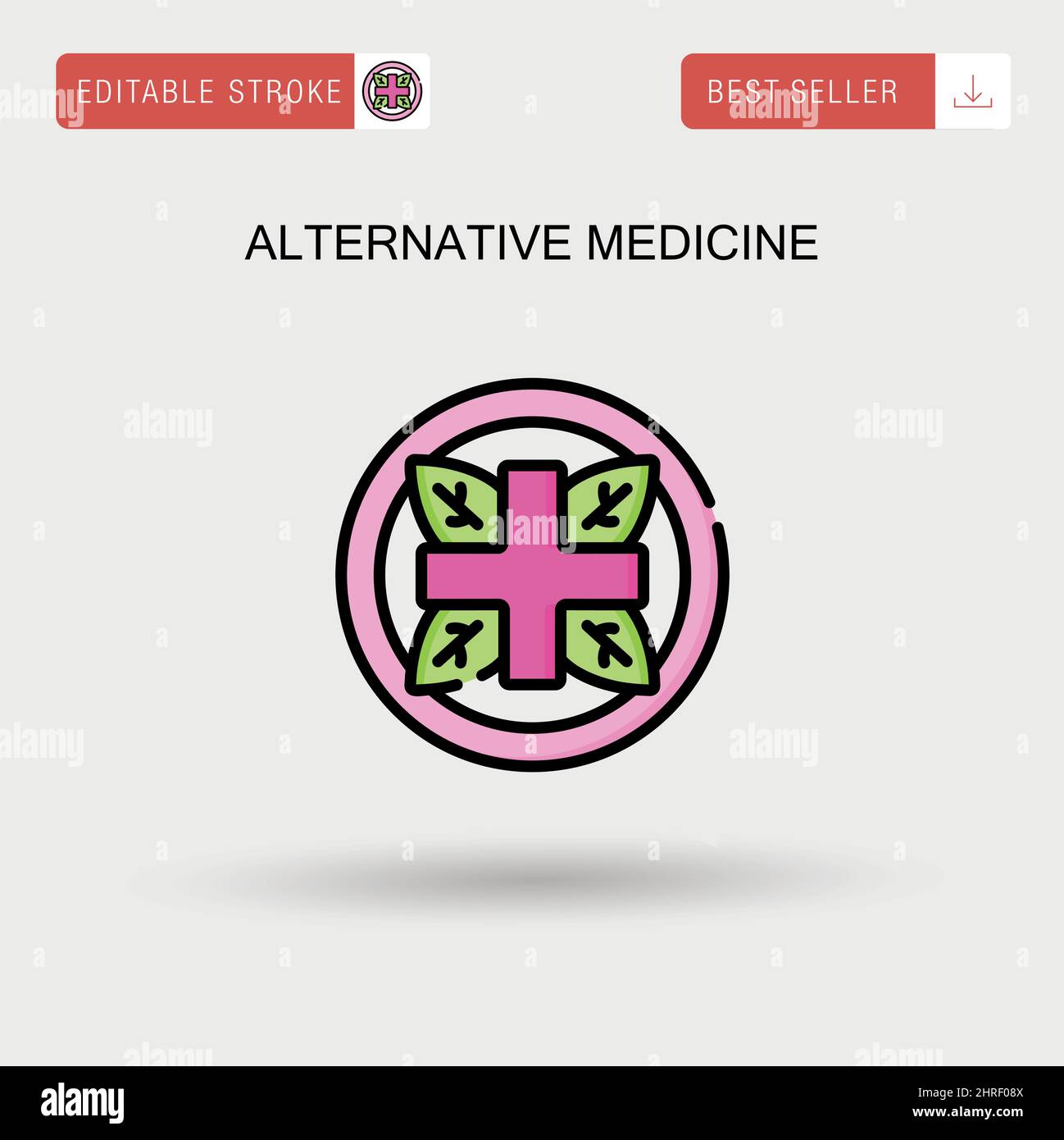 Icona del vettore semplice della medicina alternativa. Illustrazione Vettoriale
