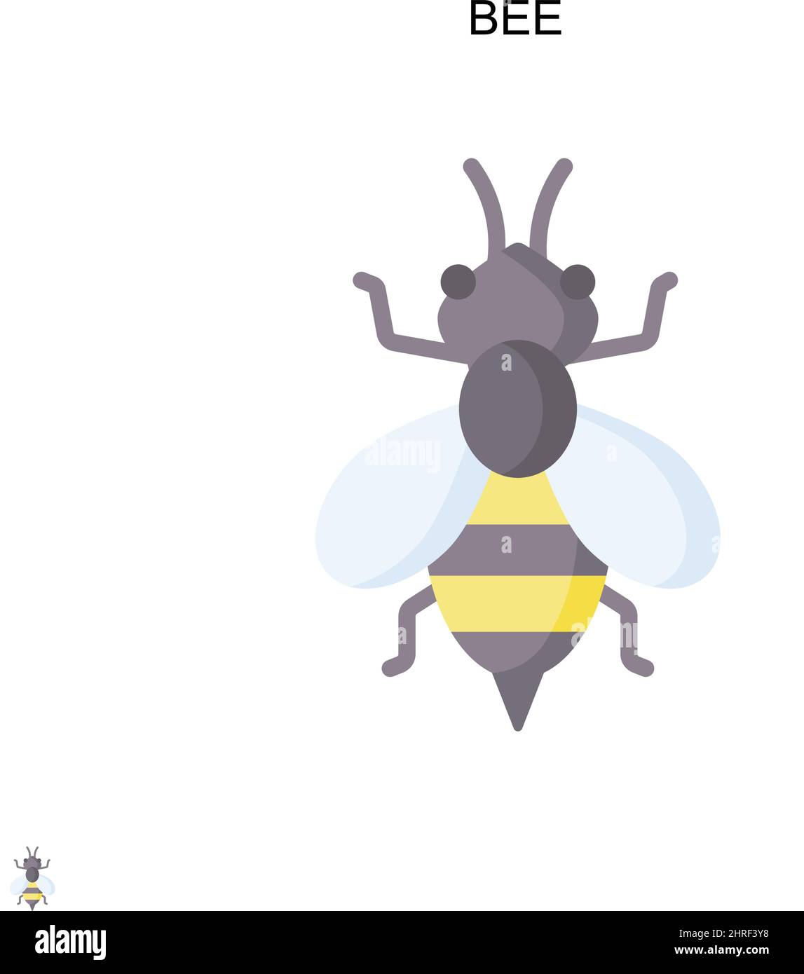 Icona vettore Bee semplice. Modello di disegno del simbolo di illustrazione per l'elemento dell'interfaccia utente mobile Web. Illustrazione Vettoriale