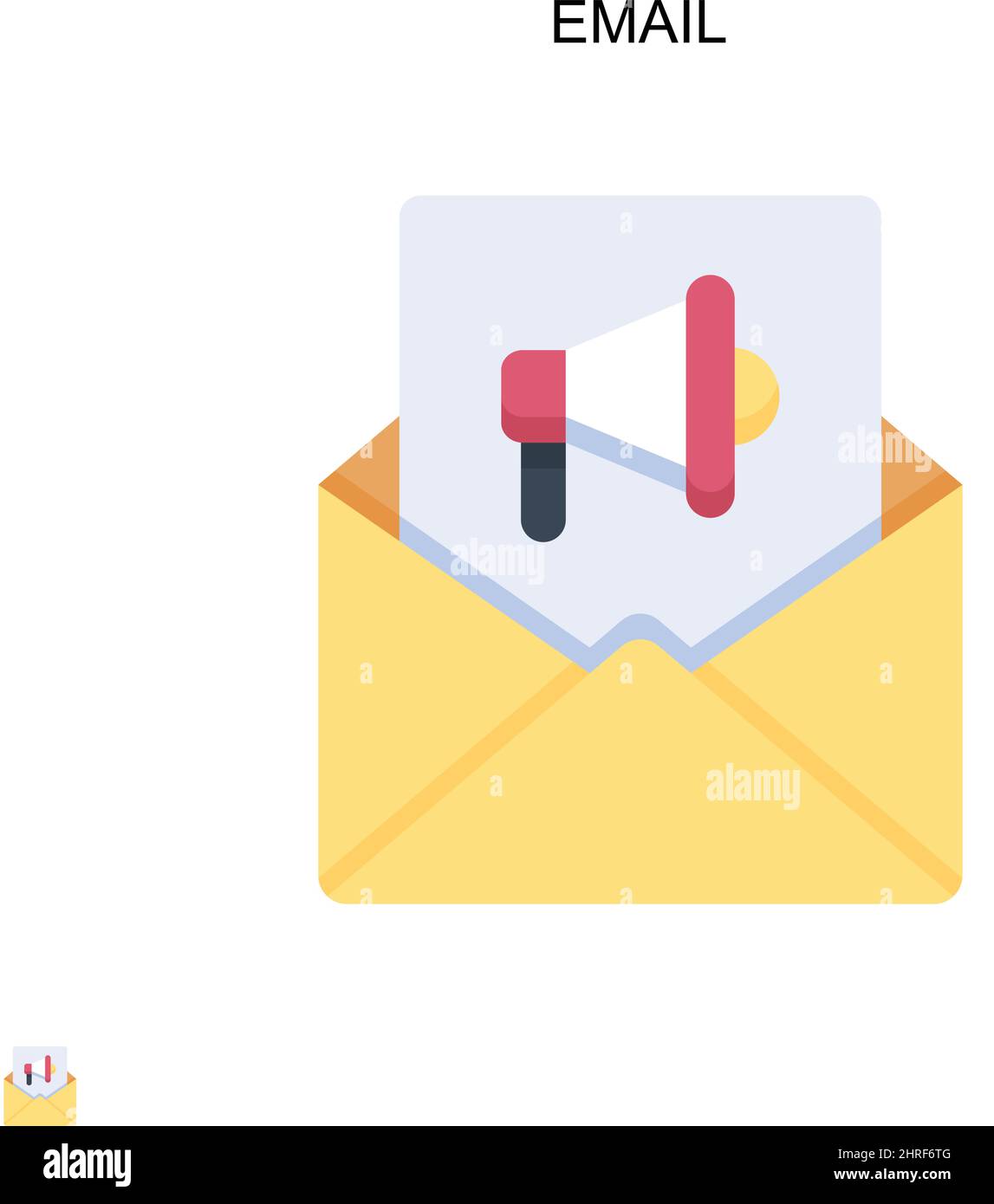 Invia tramite e-mail un'icona vettore semplice. Modello di disegno del simbolo di illustrazione per l'elemento dell'interfaccia utente mobile Web. Illustrazione Vettoriale