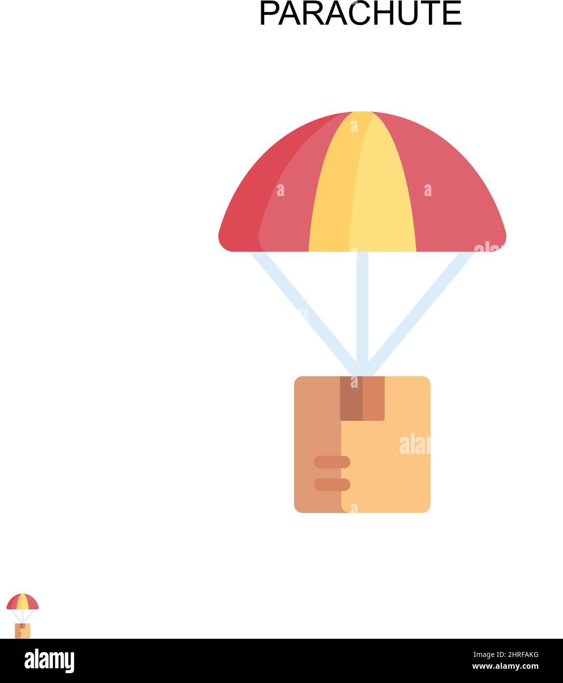 Icona vettore semplice paracadute. Modello di disegno del simbolo di illustrazione per l'elemento dell'interfaccia utente mobile Web. Illustrazione Vettoriale