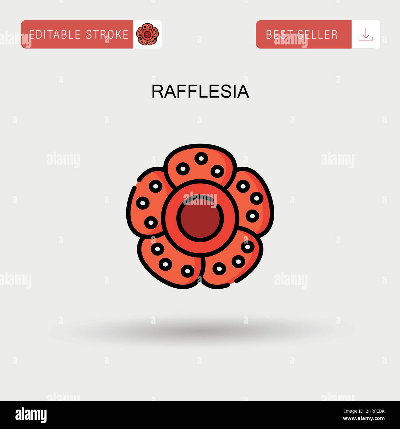 Icona vettore semplice Rafflesia. Illustrazione Vettoriale