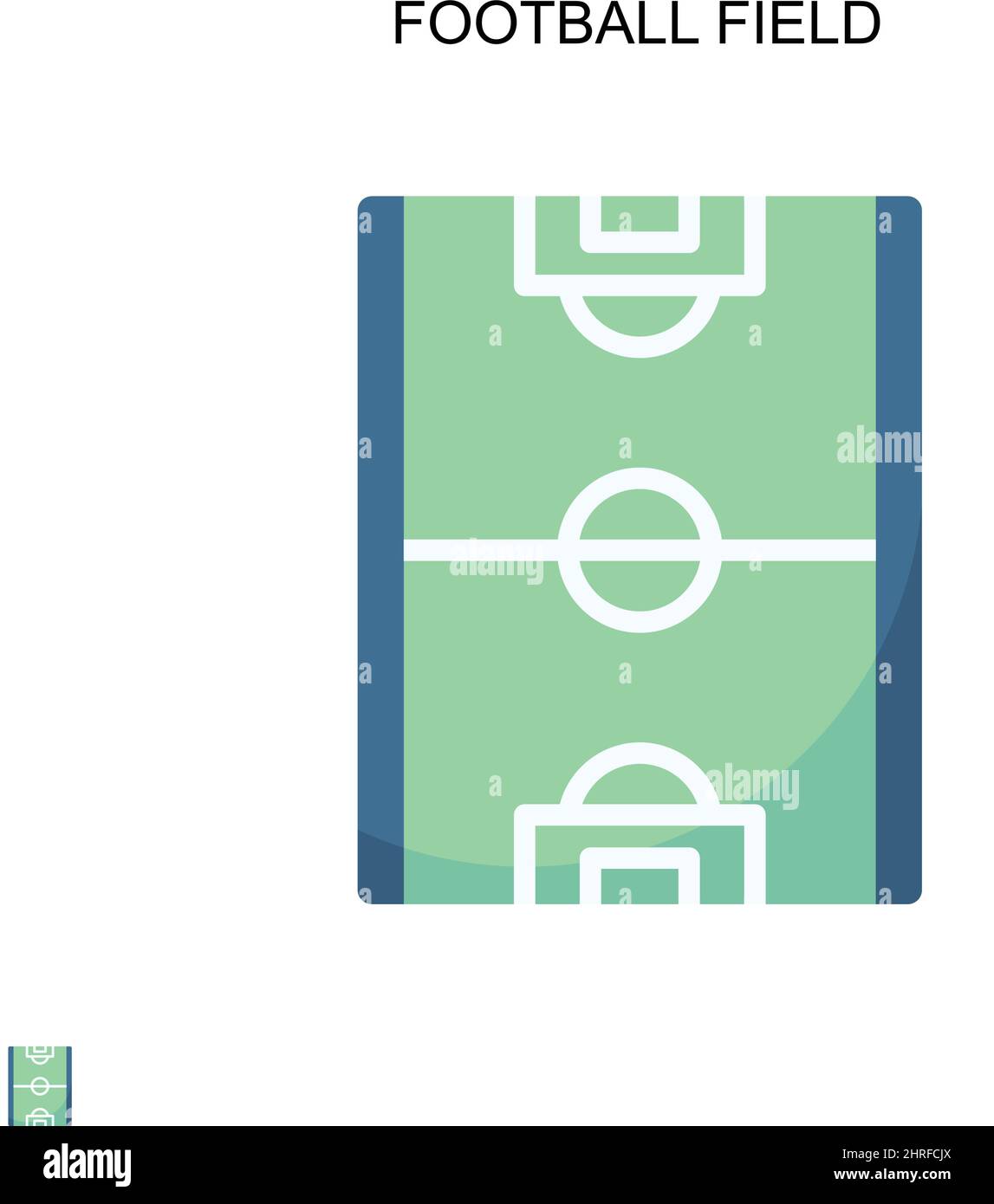 Campo di calcio semplice icona vettoriale. Modello di disegno del simbolo di illustrazione per l'elemento dell'interfaccia utente mobile Web. Illustrazione Vettoriale