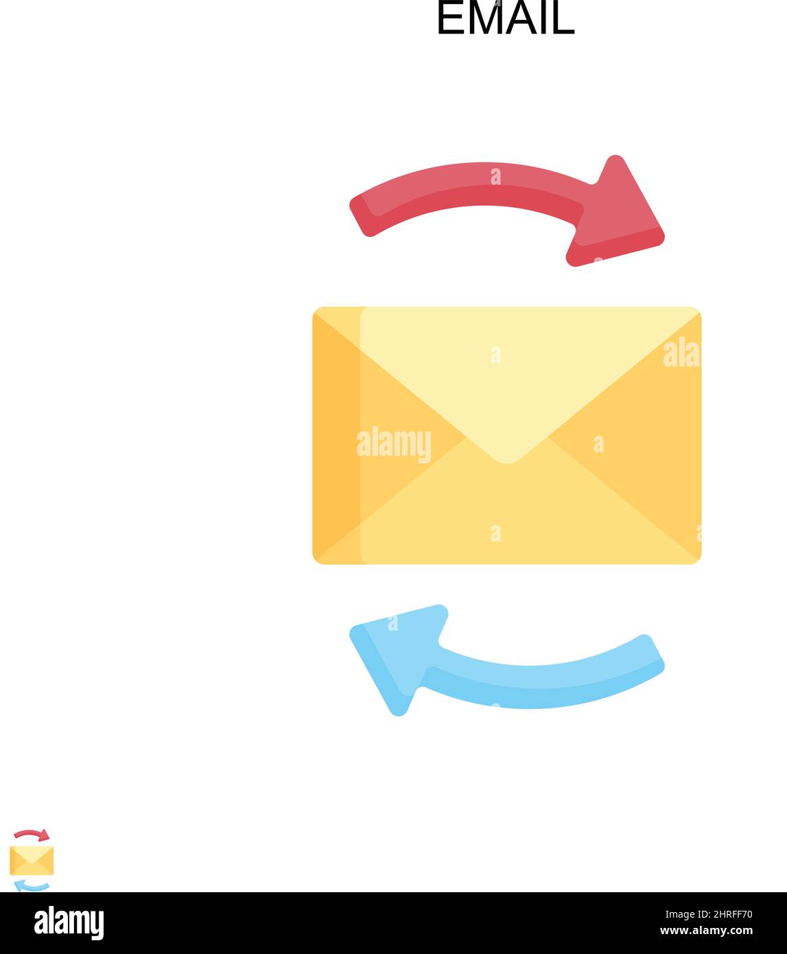 Invia tramite e-mail un'icona vettore semplice. Modello di disegno del simbolo di illustrazione per l'elemento dell'interfaccia utente mobile Web. Illustrazione Vettoriale