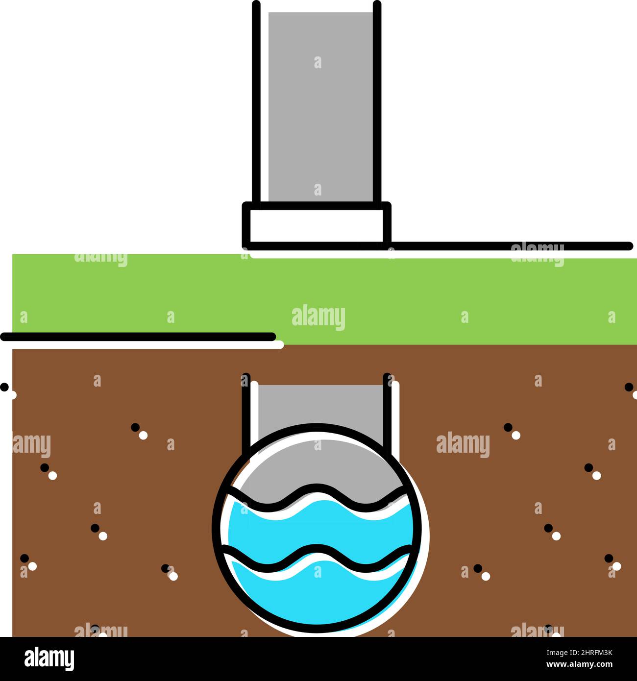 pipeline dell'icona del colore di drenaggio Illustrazione Vettoriale