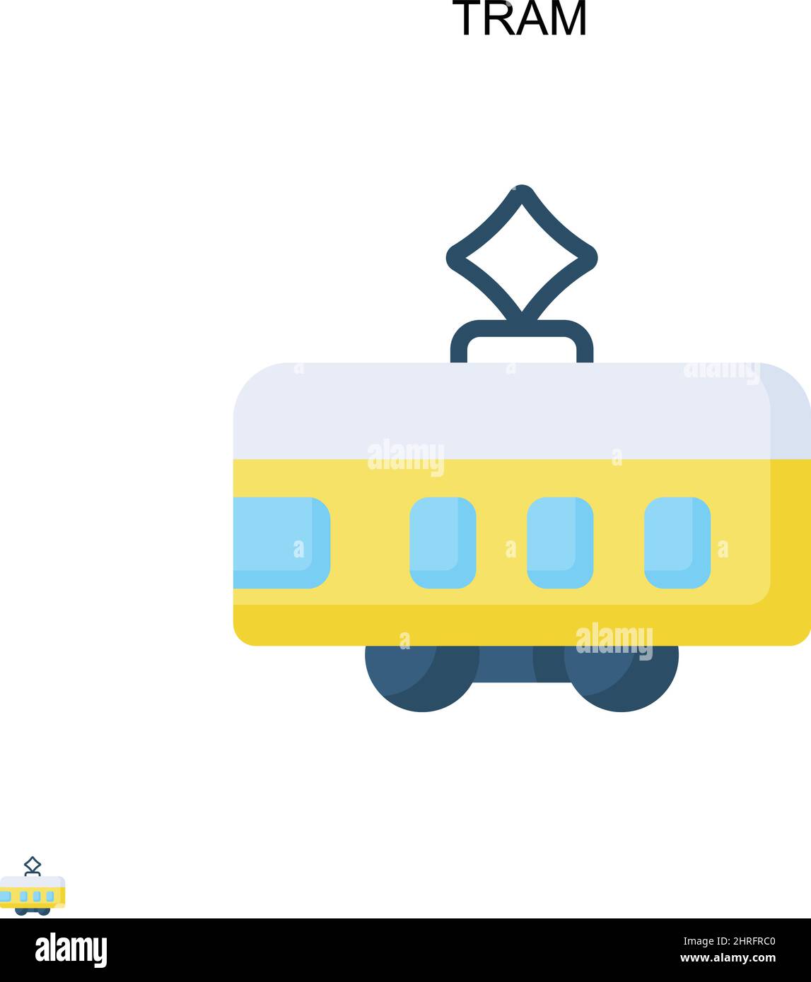 Tram semplice icona vettore. Modello di disegno del simbolo di illustrazione per l'elemento dell'interfaccia utente mobile Web. Illustrazione Vettoriale