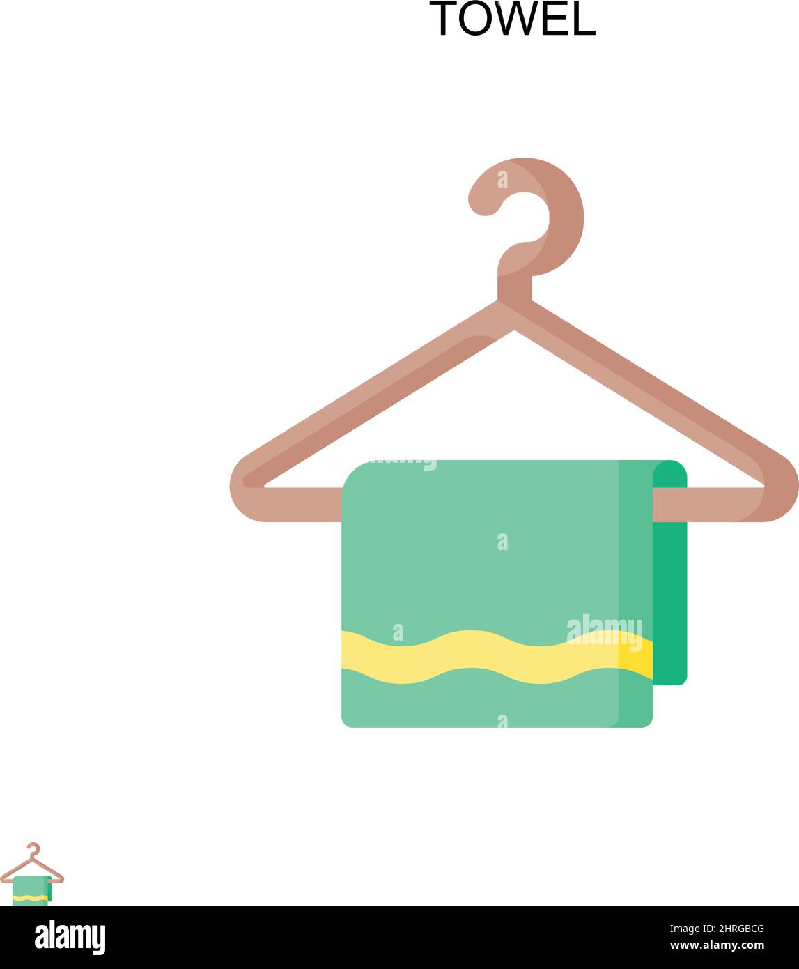 Asciugamano semplice vettore icona. Modello di disegno del simbolo di illustrazione per l'elemento dell'interfaccia utente mobile Web. Illustrazione Vettoriale