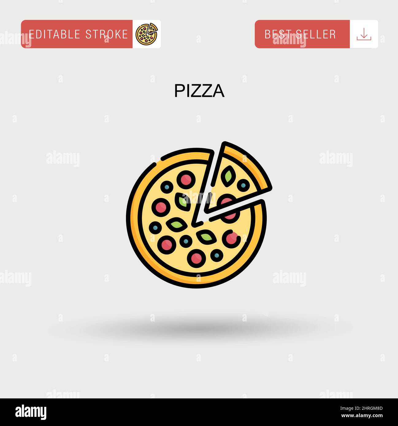 Icona vettore pizza semplice. Illustrazione Vettoriale