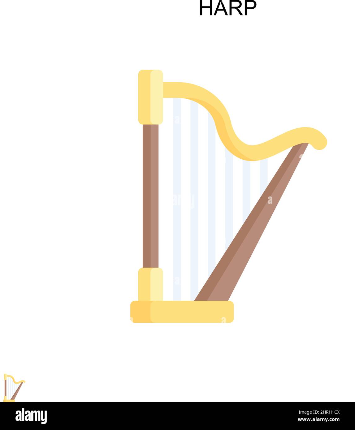Icona vettore semplice HARP. Modello di disegno del simbolo di illustrazione per l'elemento dell'interfaccia utente mobile Web. Illustrazione Vettoriale