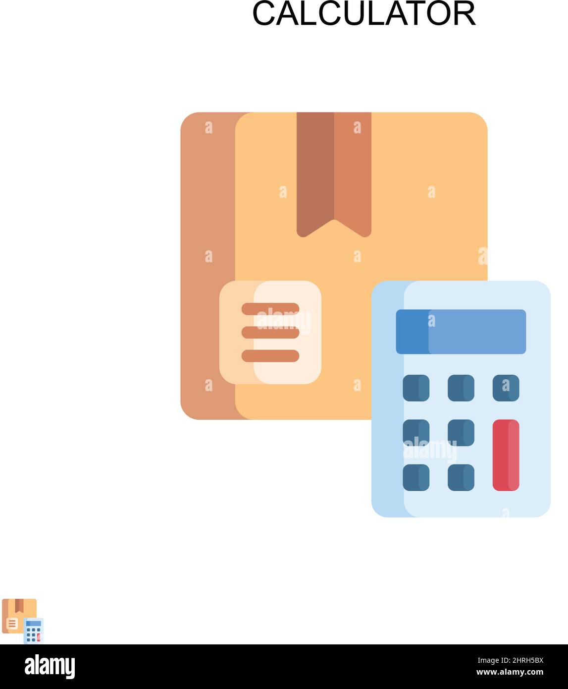 Calcolatrice semplice icona vettoriale. Modello di disegno del simbolo di illustrazione per l'elemento dell'interfaccia utente mobile Web. Illustrazione Vettoriale