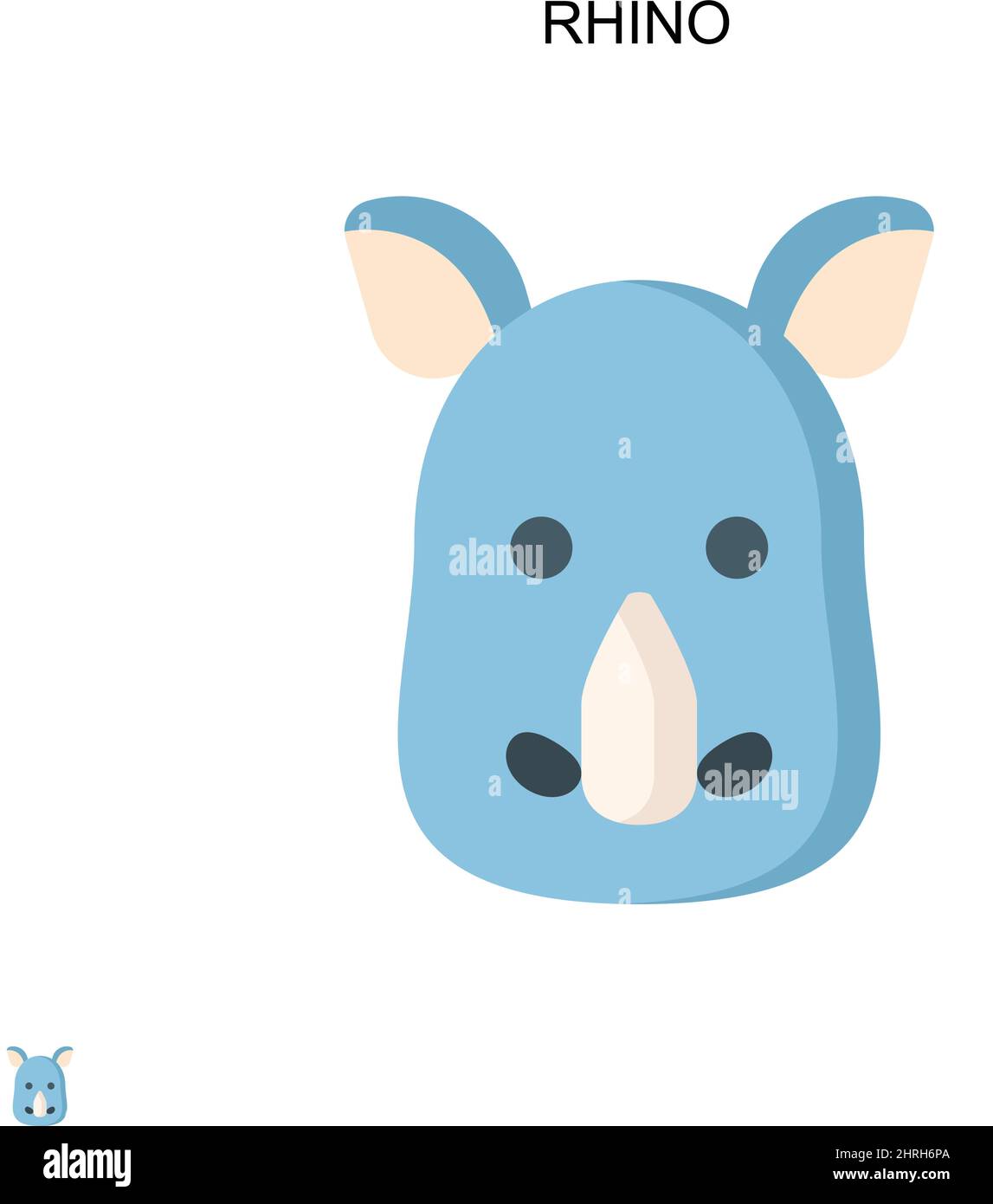 Icona vettore semplice Rhino. Modello di disegno del simbolo di illustrazione per l'elemento dell'interfaccia utente mobile Web. Illustrazione Vettoriale