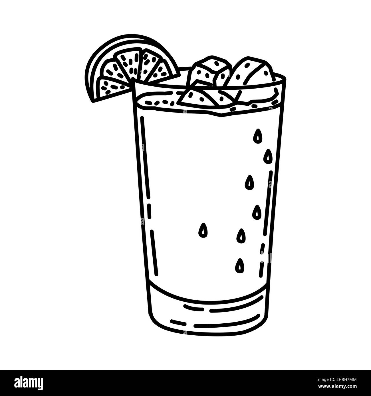 China Blue parte di Capodanno cinese cibi tradizionali, frutta e bevande disegno a mano icona set Vector. Illustrazione Vettoriale