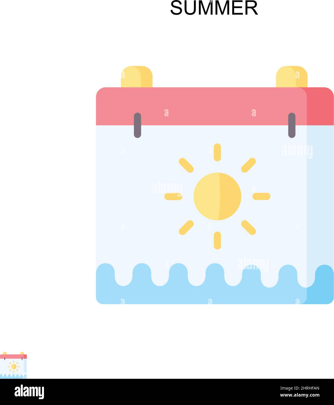 Icona vettoriale semplice estate. Modello di disegno del simbolo di illustrazione per l'elemento dell'interfaccia utente mobile Web. Illustrazione Vettoriale