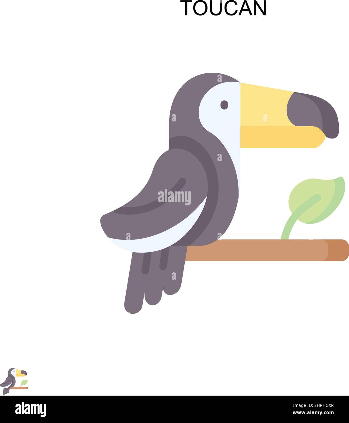 Icona Toucan Simple Vector. Modello di disegno del simbolo di illustrazione per l'elemento dell'interfaccia utente mobile Web. Illustrazione Vettoriale