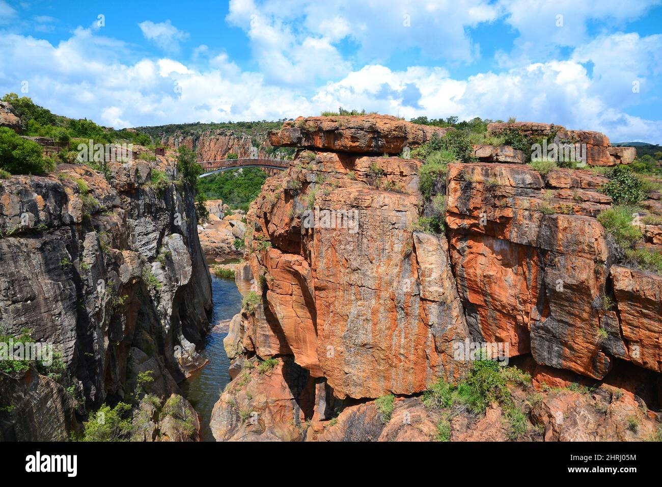 Bourke's Luck Potholes formazioni geologiche, Blyde River Canyon Area, River Bridge, Mpumalanga Area, Sud Africa. Foto Stock