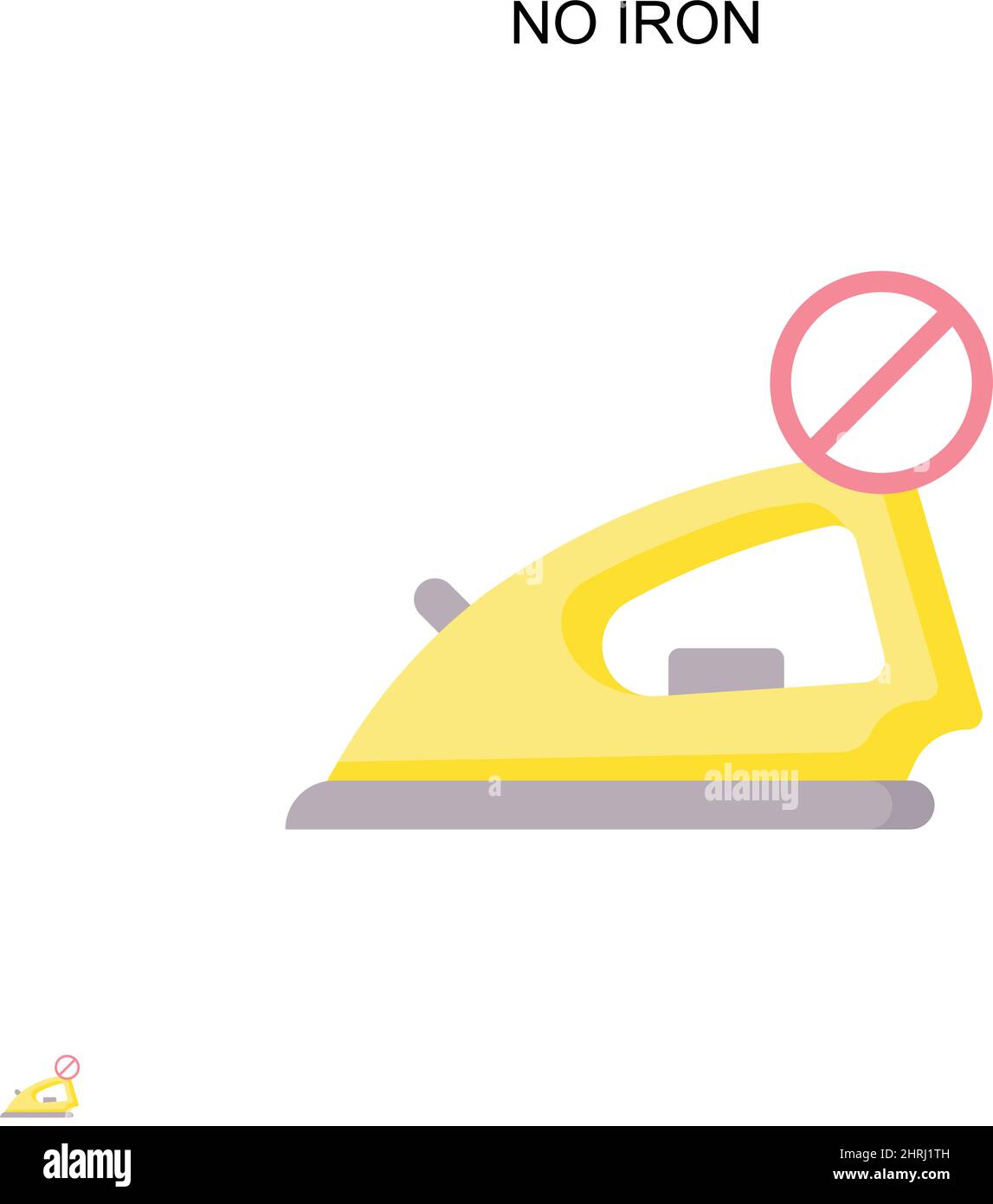 Nessuna icona vettore ferro semplice. Modello di disegno del simbolo di illustrazione per l'elemento dell'interfaccia utente mobile Web. Illustrazione Vettoriale