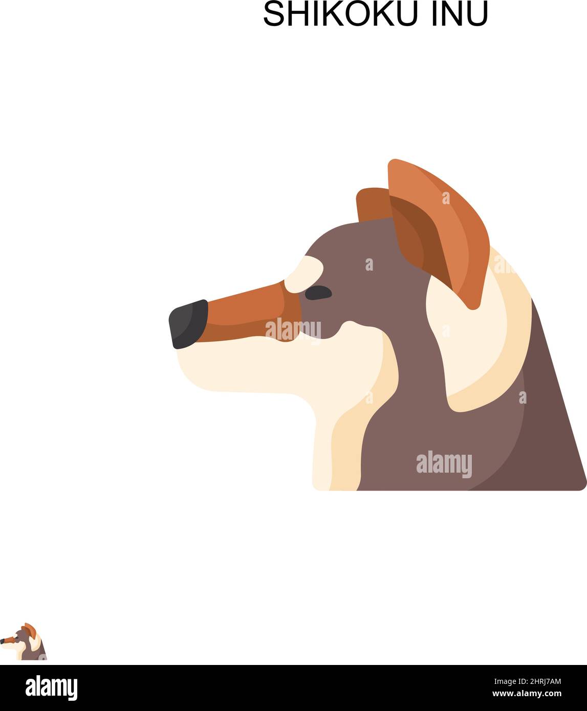 Shikoku inu semplice vettore icona. Modello di disegno del simbolo di illustrazione per l'elemento dell'interfaccia utente mobile Web. Illustrazione Vettoriale