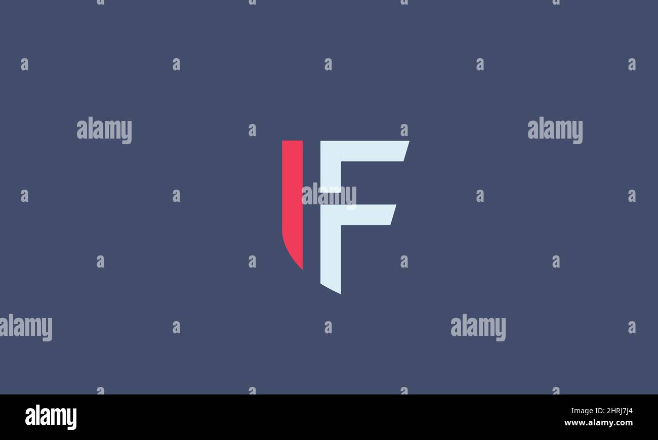 Lettere alfabetiche iniziali logo monogramma IF, Fi, i e F. Illustrazione Vettoriale