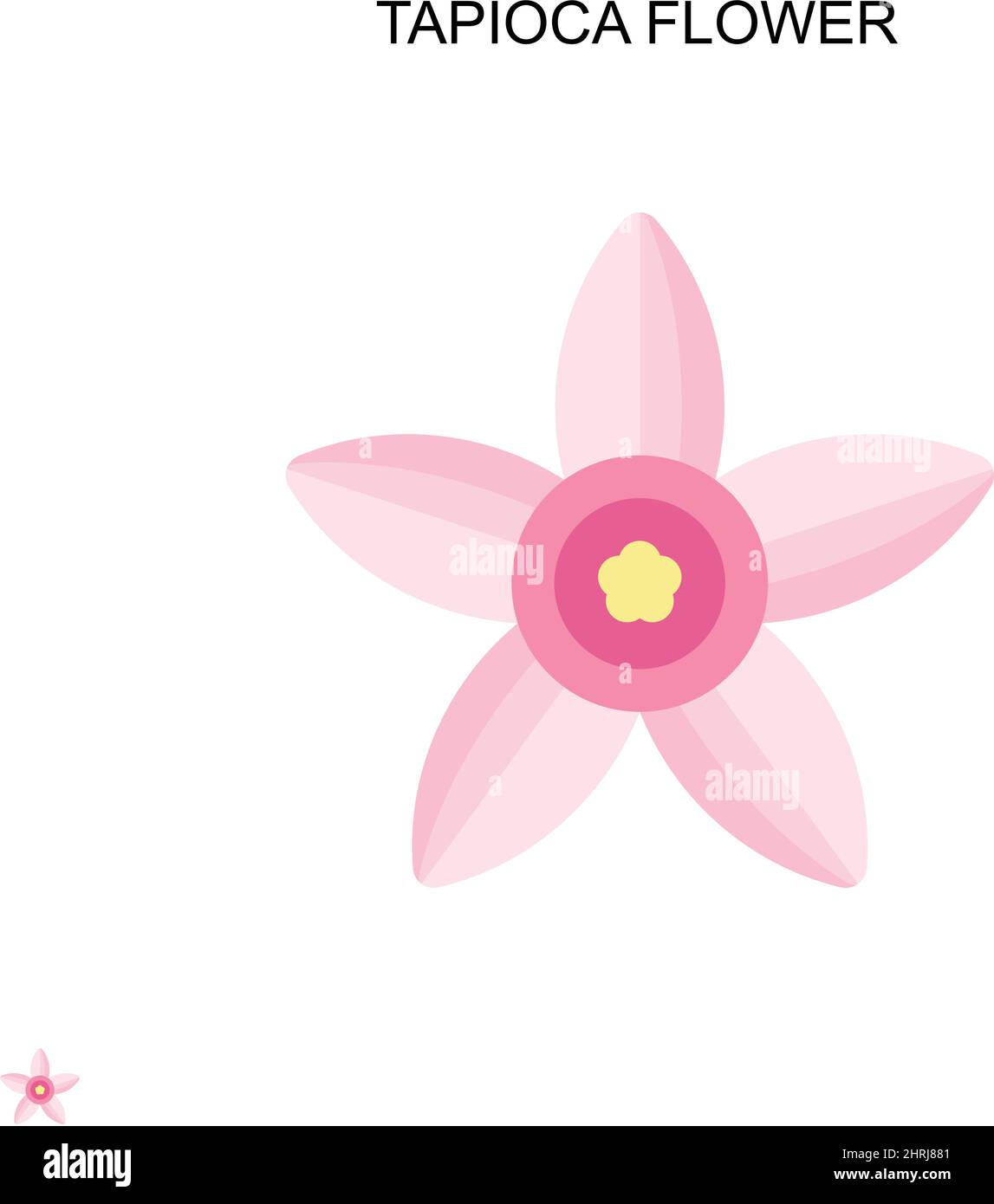 Tapioca fiore semplice icona vettoriale. Modello di disegno del simbolo di illustrazione per l'elemento dell'interfaccia utente mobile Web. Illustrazione Vettoriale