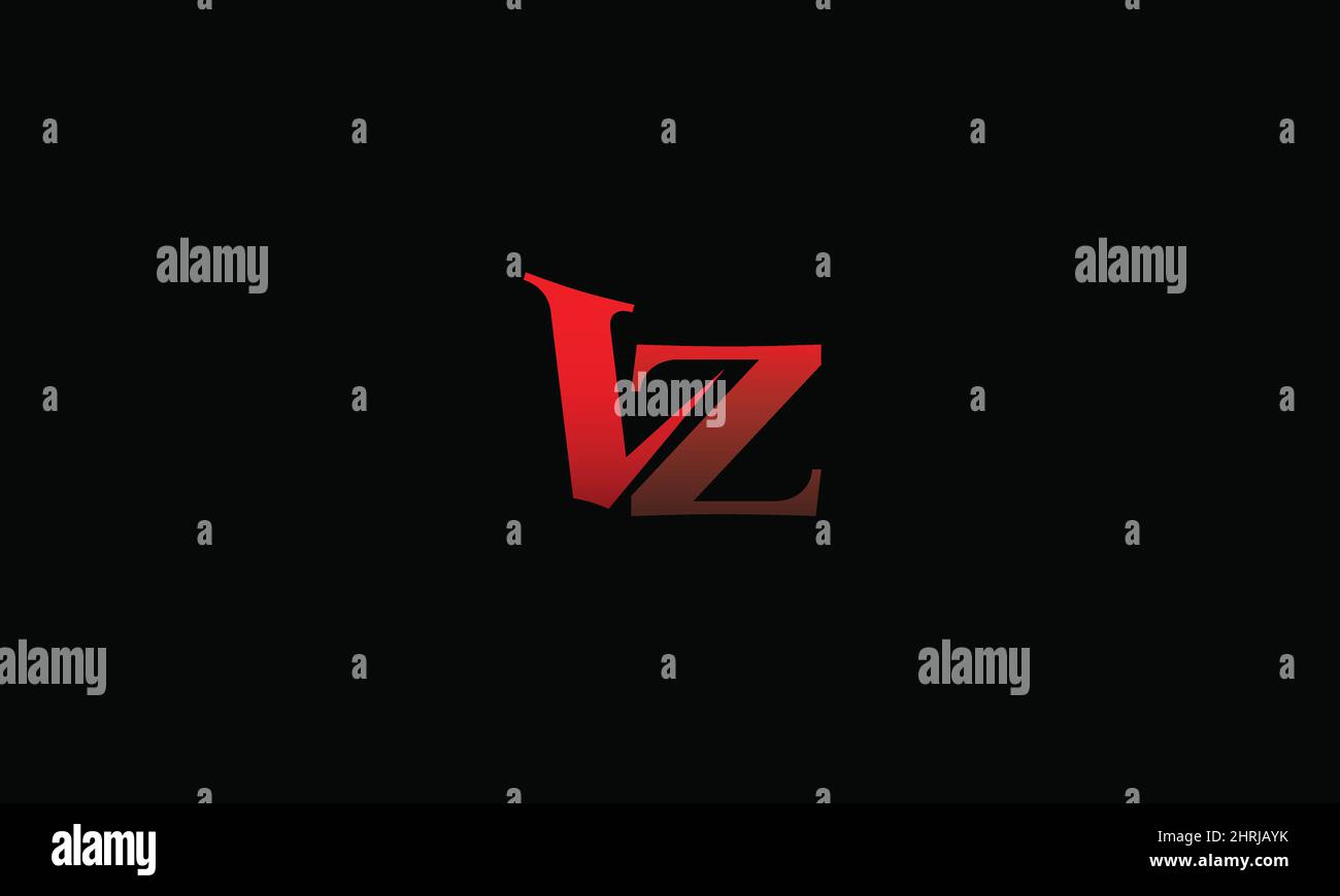 Lettere maiuscole iniziali Logo monogramma VZ, ZV, V e Z Illustrazione Vettoriale