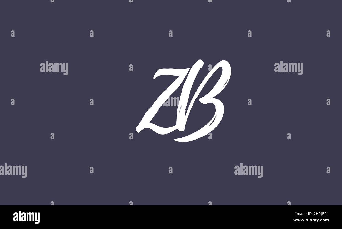 Lettere alfabetiche iniziali logo monogramma ZV, BZ, Z e B. Illustrazione Vettoriale