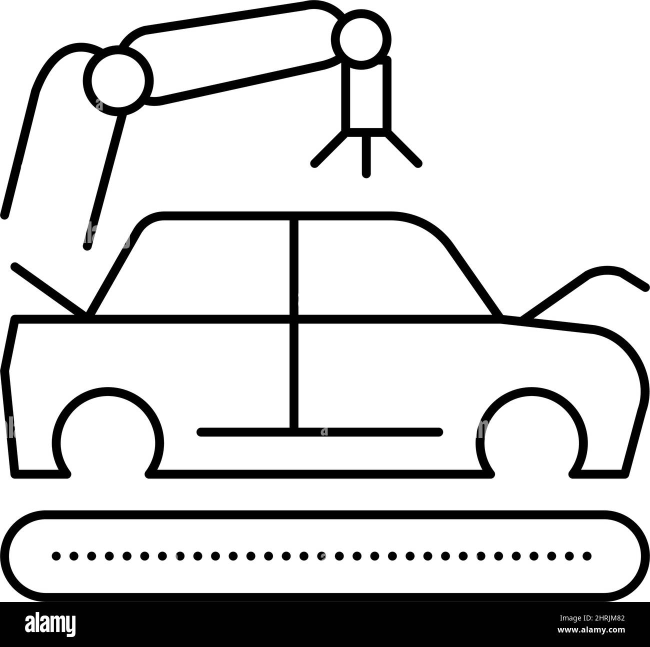 applicare la mano di fondo sulla figura vettoriale dell'icona della linea della carrozzeria Illustrazione Vettoriale
