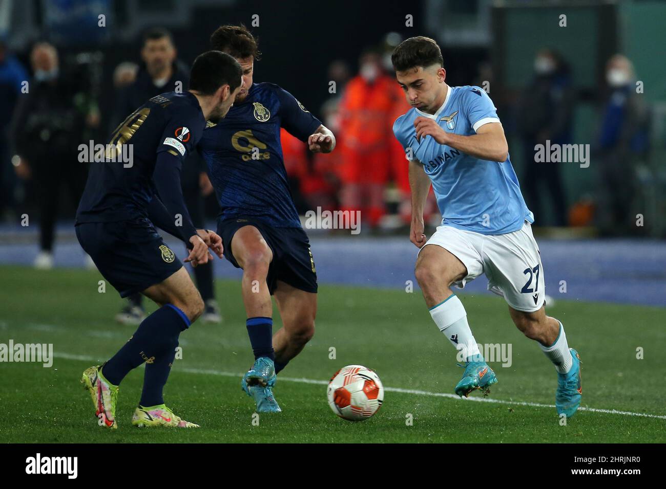 Roma, Italia. 24th Feb 2022. Raul Moro (Lazio) in azione durante il round di Knockout della partita Europa League tra SS Lazio e Futebol Clube do Porto allo Stadio Olimpico il 24 febbraio 2022 a Roma. (Foto di Giuseppe fama/Pacific Press/Sipa USA) Credit: Sipa USA/Alamy Live News Foto Stock