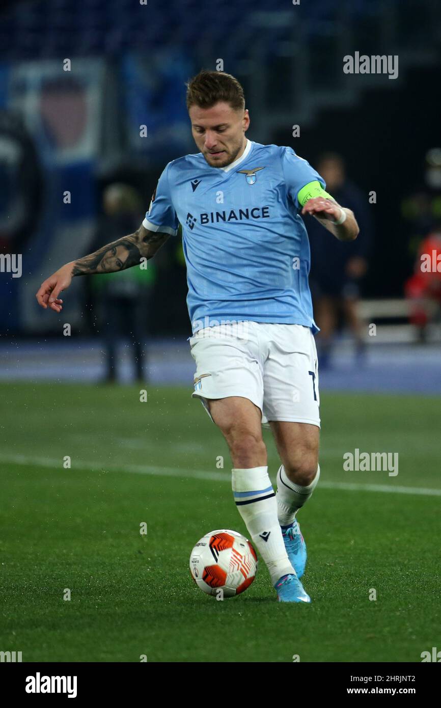 Roma, Italia. 24th Feb 2022. Ciro immobile (Lazio) in azione durante il round di Knockout della partita Europa League tra SS Lazio e Futebol Clube do Porto allo Stadio Olimpico il 24 febbraio 2022 a Roma. (Foto di Giuseppe fama/Pacific Press/Sipa USA) Credit: Sipa USA/Alamy Live News Foto Stock