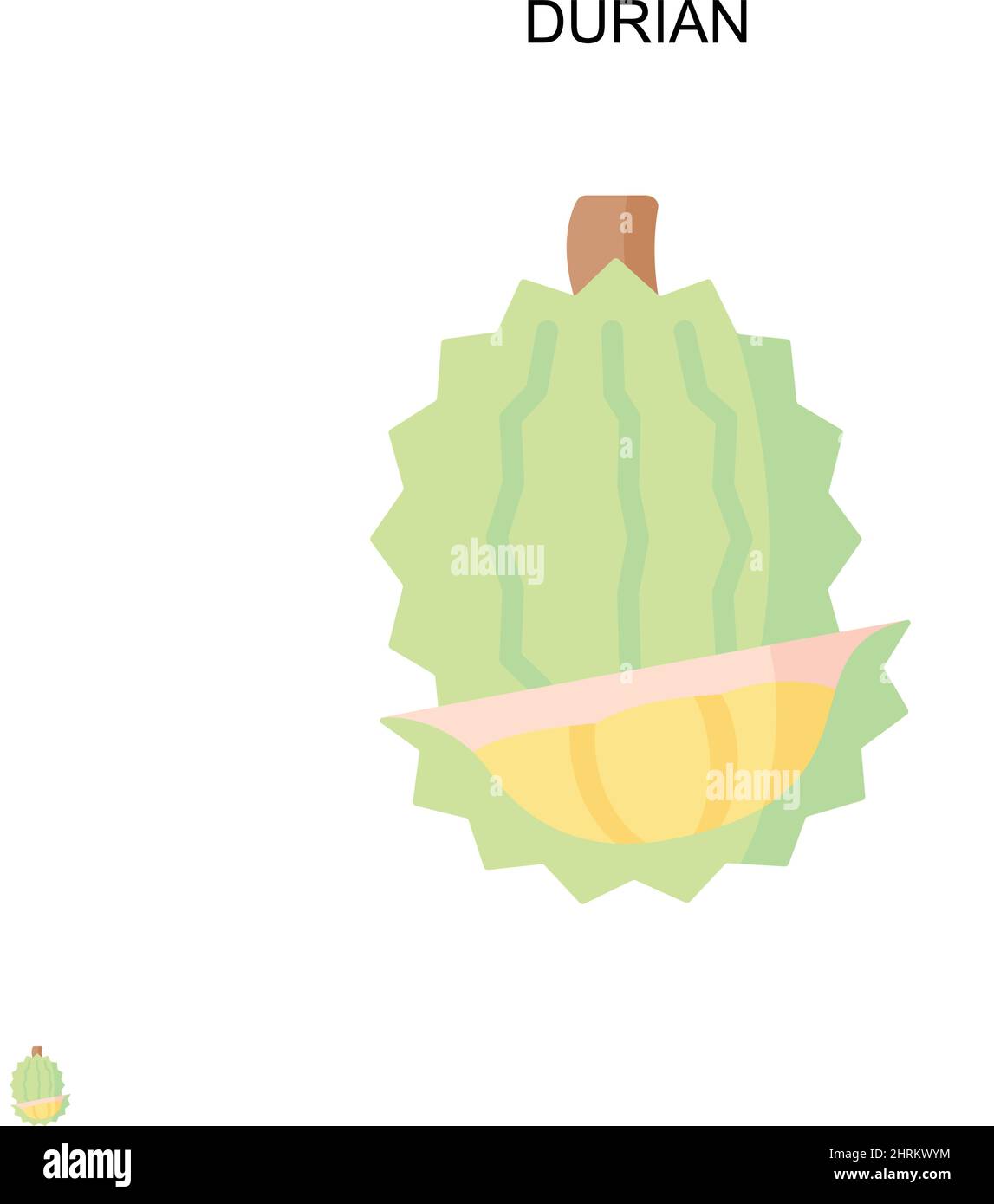 Icona vettoriale semplice Durian. Modello di disegno del simbolo di illustrazione per l'elemento dell'interfaccia utente mobile Web. Illustrazione Vettoriale