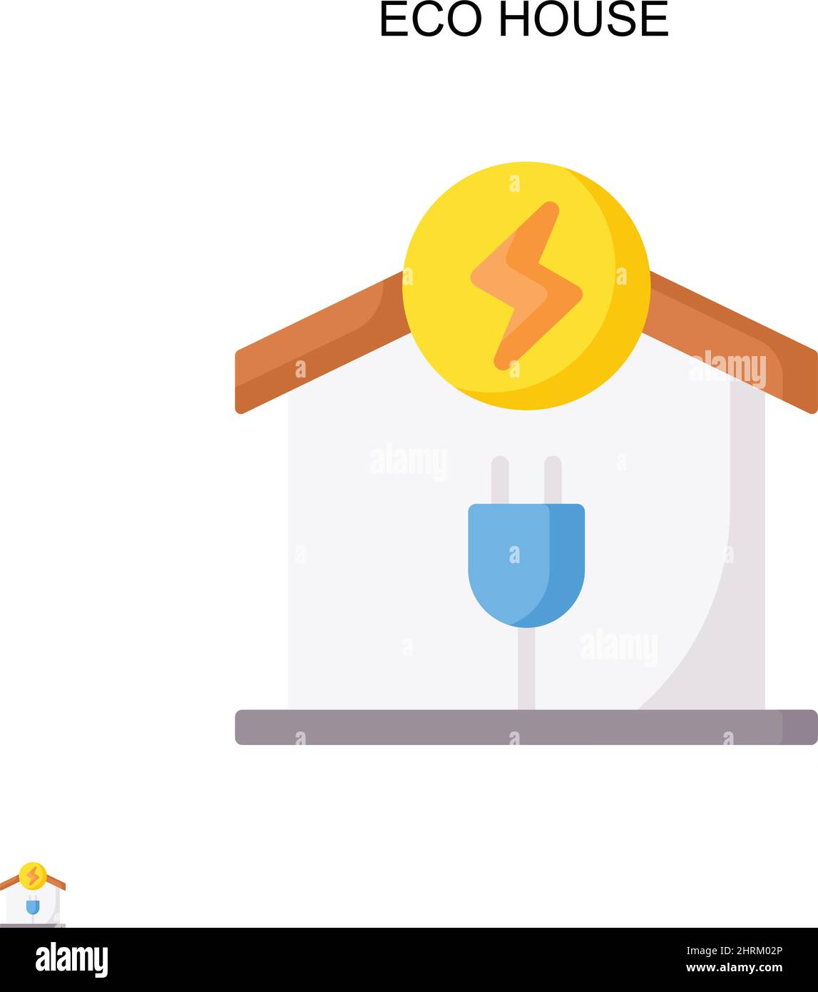 Eco casa semplice vettore icona. Modello di disegno del simbolo di illustrazione per l'elemento dell'interfaccia utente mobile Web. Illustrazione Vettoriale