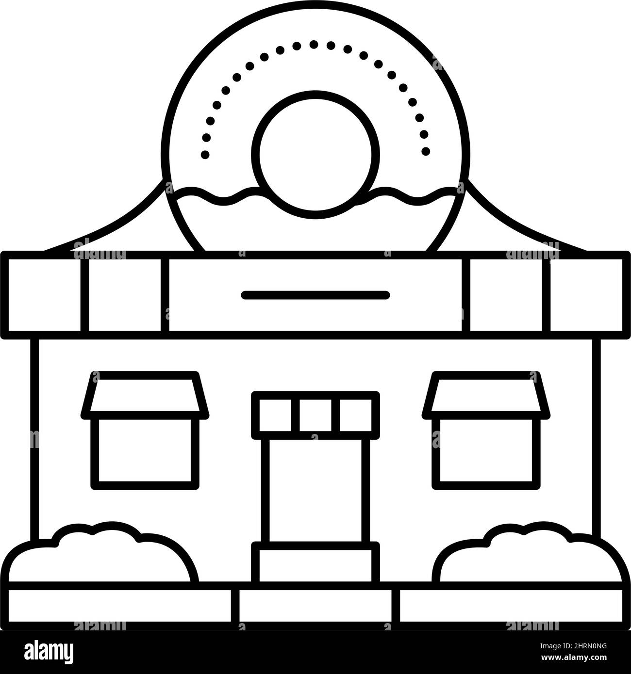 icona della linea di negozio di ciambella illustrazione vettoriale Illustrazione Vettoriale