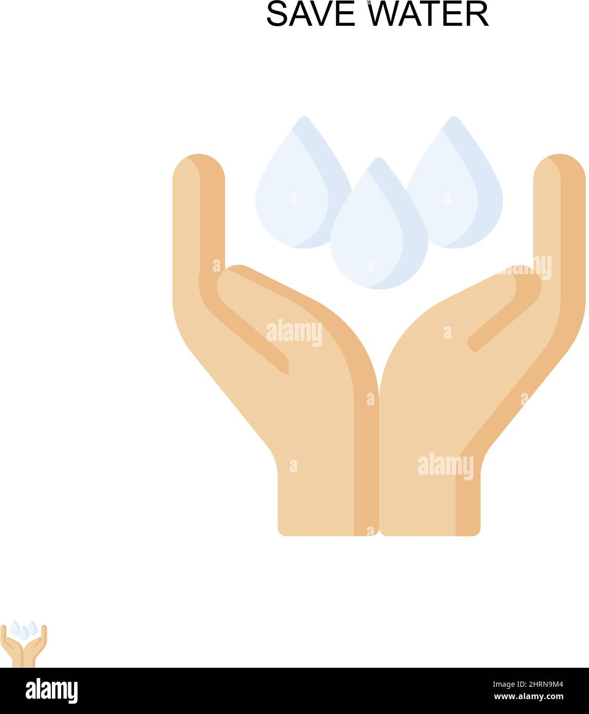 Salva l'icona vettore acqua semplice. Modello di disegno del simbolo di illustrazione per l'elemento dell'interfaccia utente mobile Web. Illustrazione Vettoriale